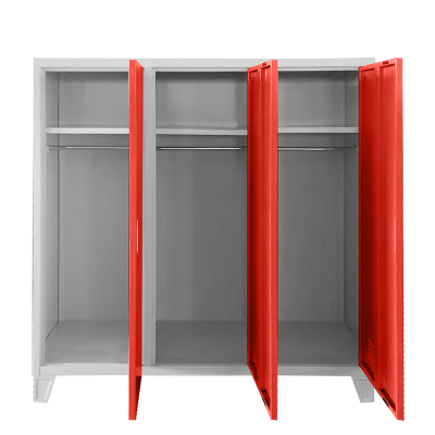 Метален шкаф Carmen CR-1605-3 JZ - сив / червен