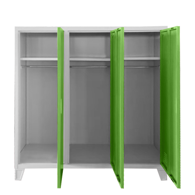 Метален шкаф Carmen CR-1605-3 JZ - сив / зелен