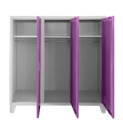 Метален шкаф Carmen CR-1605-3 JZ - сив / светлолилав