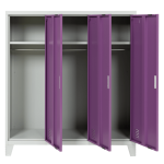 Метален шкаф Carmen CR-1605-3 JZ - сив / светлолилав