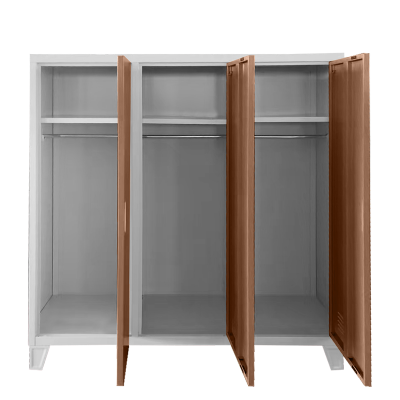 Метален шкаф Carmen CR-1605-3 JZ - сив / светлокафяв