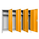 Метален шкаф Carmen CR-1605-4 JZ - Сив / оранжев