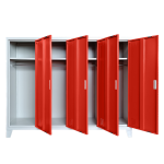 Метален шкаф Carmen CR-1605-4 JZ - Сив / червен