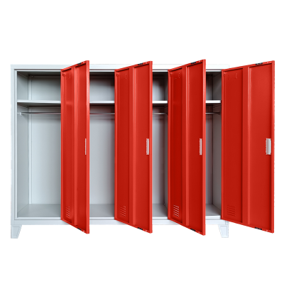 Метален шкаф Carmen CR-1605-4 JZ - Сив / червен