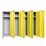 Метален шкаф Carmen CR-1605-4 JZ - Сив / жълт