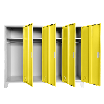 Метален шкаф Carmen CR-1605-4 JZ - Сив / жълт