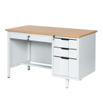 Метално бюро Carmen CR-1310 K - сиво / бук