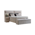 Тапицирана спалня с матрак PUZZLE 180 х 200 - бежов 03