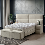 Тапицирана спалня с матрак PUZZLE 180 х 200 - крем 01