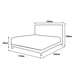 Тапицирана спалня с матрак RODOS 140 х 200 - светлосив 326