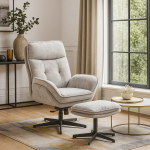 Кресло с табуретка ANDREA - светлосиво