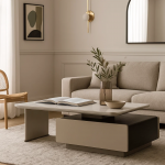 Холна маса ALIVIA - бял-капучино