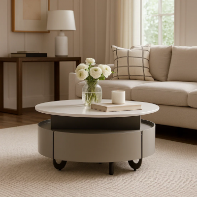 Холна маса TARIA - бял-капучино