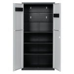 Метален шкаф за инструменти Carmen CR-1226 L SAND - черен-сребърен