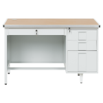 Метално бюро Carmen CR-1318 L - сиво / бук