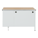 Метално бюро Carmen CR-1318 L - сиво / бук