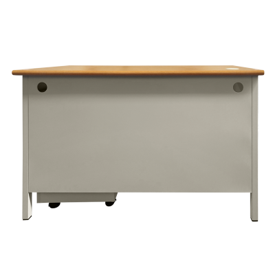 Метално бюро Carmen CR-1320 L - сиво / бук