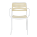 Пластмасов градински стол TEMARA - жълт - бял