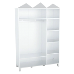 Трикрилен детски гардероб MIAMI - бял