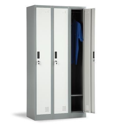 Метален шкаф CR-1242 J LUX - сив / тъмносив