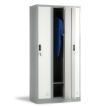 Метален шкаф CR-1242 J LUX - сив / тъмносив