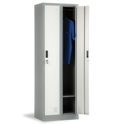 Метален шкаф Carmen CR-1242-2 J LUX - сив / тъмносив