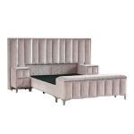 Тапицирана спалня с матрак MOONLIGHT 140 x 200 - бежов 03