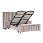 Тапицирана спалня с матрак MOONLIGHT 180 x 200 - бежов 03