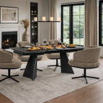 Разтегателна трапезна маса CARORA - черна