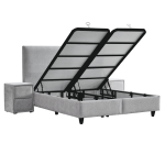 Тапицирана спалня с матрак COMO 180 x 200 - сребърен AN