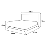 Тапицирана спалня с матрак SIESTA 180 x 200 - крем 01