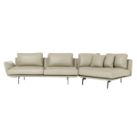 Кожен ъглов диван GRAM LUX - бежов