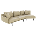 Кожен ъглов диван GRAM LUX - крем