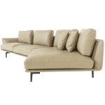 Кожен ъглов диван GRAM LUX - крем