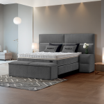 Тапицирана спалня с матрак PUZZLE 160 x 200 - сив 16