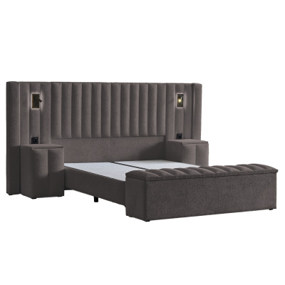 Тапицирана спалня с матрак FLORIDA 180 х 200 - сив 29