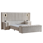 Тапицирана спалня с матрак FLORIDA 180 х 200 - крем 01