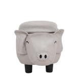 Детска табуретка с ракла - сиво прасе