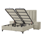 Тапицирана спалня с матрак PIANO 140 x 200 - бежов 02