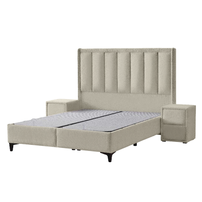 Тапицирана спалня с матрак PIANO 160 x 200 - бежов 02