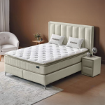 Тапицирана спалня с матрак PIANO 160 x 200 - бежов 02