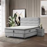 Тапицирана спалня с матрак WAVE 140 x 200 - светлосив 25