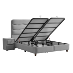 Тапицирана спалня с матрак WAVE 180 x 200 - светлосив 25