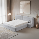 Тапицирана спалня с матрак MYKONOS 180 х 200 - сребърен AN