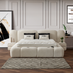 Тапицирана спалня с матрак BUMBY 180 x 200 - бял 01