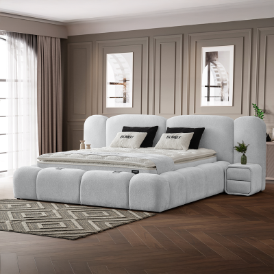 Тапицирана спалня с матрак BUMBY 180 x 200 - светлосив 21