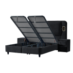 Тапицирана спалня с матрак CANCUN 180 x 200 - черен