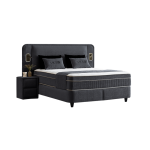 Тапицирана спалня с матрак CANCUN 180 x 200 - черен