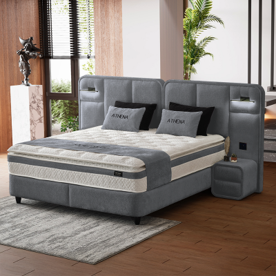 Тапицирана спалня с матрак ATHENA 160 х 200 - сив 13