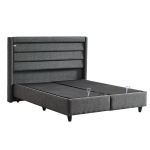 Тапицирана спалня с матрак COTTON 180 x 200 - графит 501